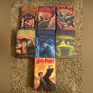 Harry Potter full book series by J.K Rowling. All are in good/perfect condition